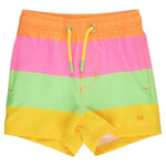 Performance Swim Trunks - Neon Citrus Color Block Kids Swim Rufflebutts