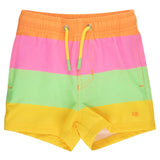 Performance Swim Trunks - Neon Citrus Color Block Kids Swim Rufflebutts