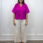 Petal Pop Puff Sleeve Blouse - Magenta Tops Umgee