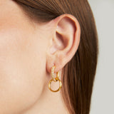 Petite Pave Drop Hoop - Gold/White Topaz Earrings Dean Davidson