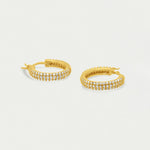 Petite Pave Drop Hoop - Gold/White Topaz Earrings Dean Davidson