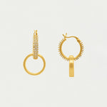 Petite Pave Drop Hoop - Gold/White Topaz Earrings Dean Davidson
