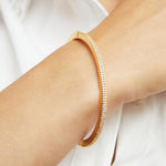 Petite Pave Hinge Bangle - Gold/White Topaz Bracelets Dean Davidson