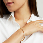Petite Pave Hinge Bangle - Gold/White Topaz Bracelets Dean Davidson