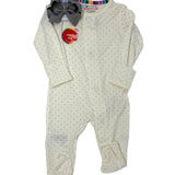 Pin Dot Cream Modal Footie Baby Sleepwear Magnetic Me