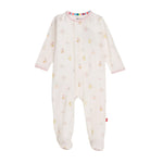 Pink Baby Beats Modal Footie Baby Sleepwear Magnetic Me