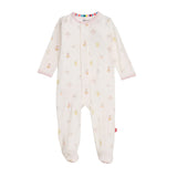 Pink Baby Beats Modal Footie Baby Sleepwear Magnetic Me