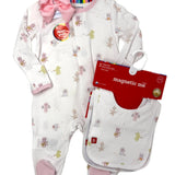 Pink Baby Beats Modal Footie Baby Sleepwear Magnetic Me