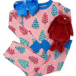 Pink Bottle Brush Trees Stretch Cotton Pajama Set - Sugar Babies Children's Boutique/Meg's Shoppe