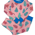 Pink Bottle Brush Trees Stretch Cotton Pajama Set - Sugar Babies Children's Boutique/Meg's Shoppe