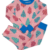 Pink Bottle Brush Trees Stretch Cotton Pajama Set - Sugar Babies Children's Boutique/Meg's Shoppe