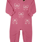 Pink Bow Embroidered Romper - Sugar Babies Children's Boutique/Meg's Shoppe