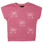 Pink Bow Embroidered Sweater - Sugar Babies Children's Boutique/Meg's Shoppe