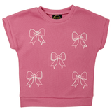 Pink Bow Embroidered Sweater - Sugar Babies Children's Boutique/Meg's Shoppe