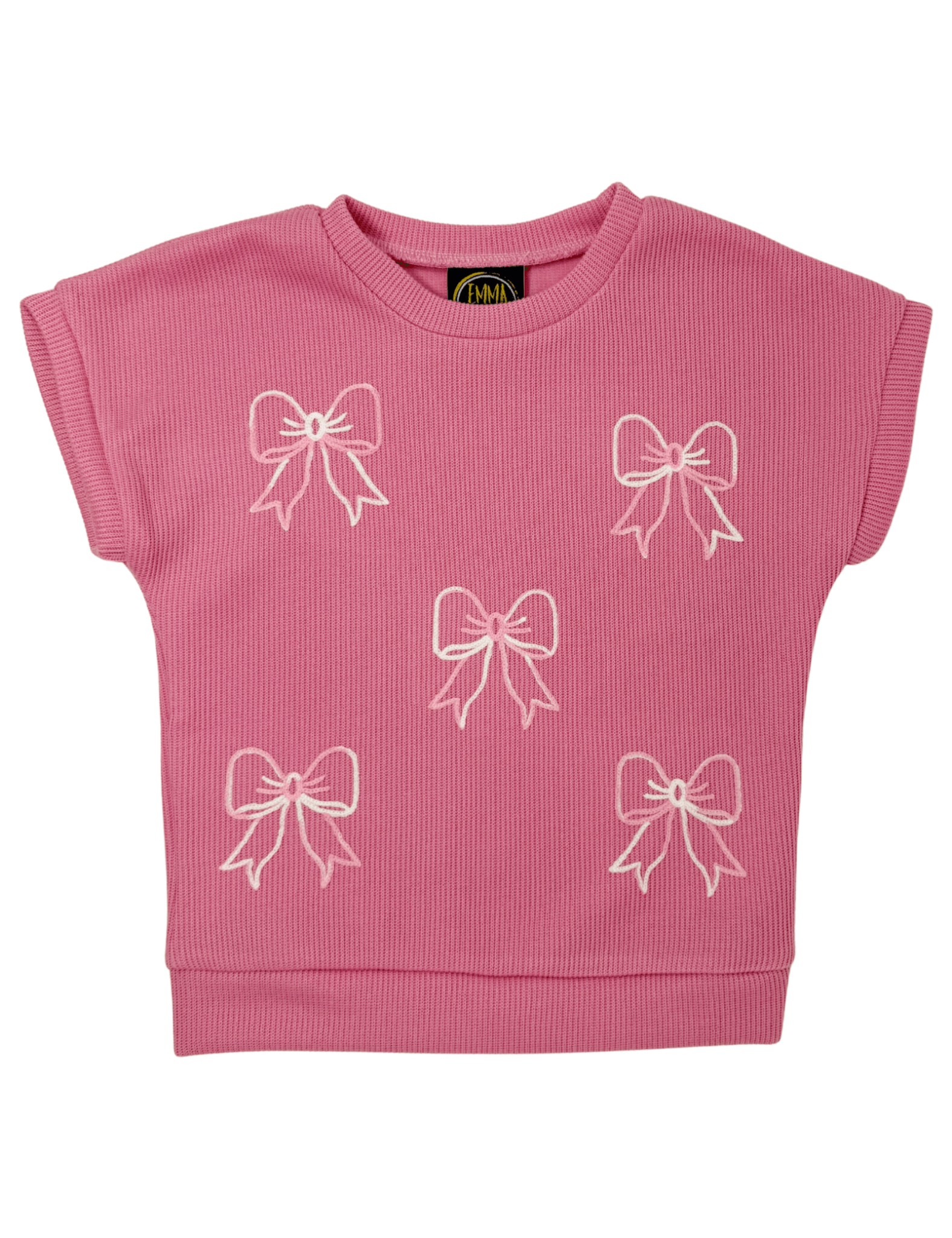 Pink Bow Embroidered Sweater - Sugar Babies Children's Boutique/Meg's Shoppe