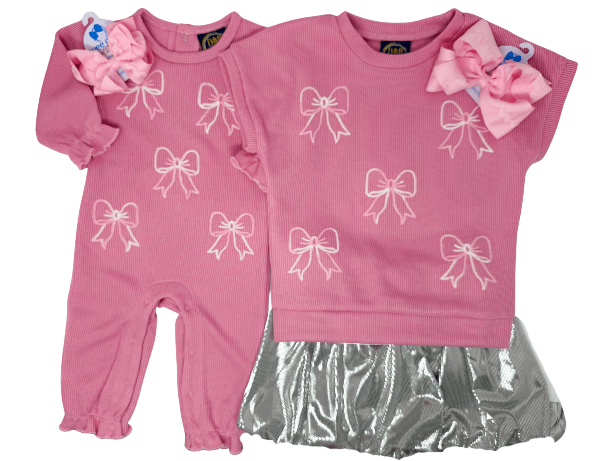 Pink Bow Embroidered Sweater - Sugar Babies Children's Boutique/Meg's Shoppe