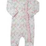 Pink Bows Pima Zipper Footie Baby Sleepwear Baby Loren