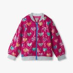 Pink Busted Hearts Sequin Bomber Girls Outerwear Hatley