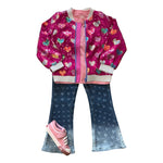 Pink Busted Hearts Sequin Bomber Girls Outerwear Hatley