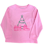 Pink Christmas Tree w/ Presents LS T-Shirt Girls Tops + Tees Mustard & Ketchup