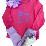 Pink Cowgirl Boots Era LS T-Shirt Girls Tops + Tees Mustard & Ketchup