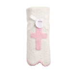 Pink Cross Chenille Blanket Baby Accessories Mudpie
