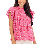 Pink Dolly Flutter Top Tops Mudpie