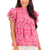 Pink Dolly Flutter Top Tops Mudpie