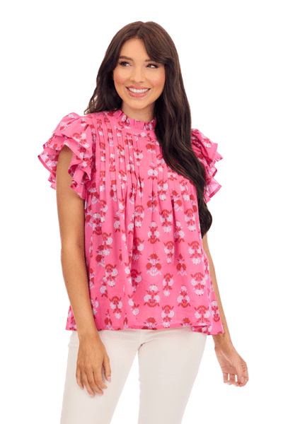 Pink Dolly Flutter Top Tops Mudpie