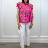 Pink Dolly Flutter Top Tops Mudpie