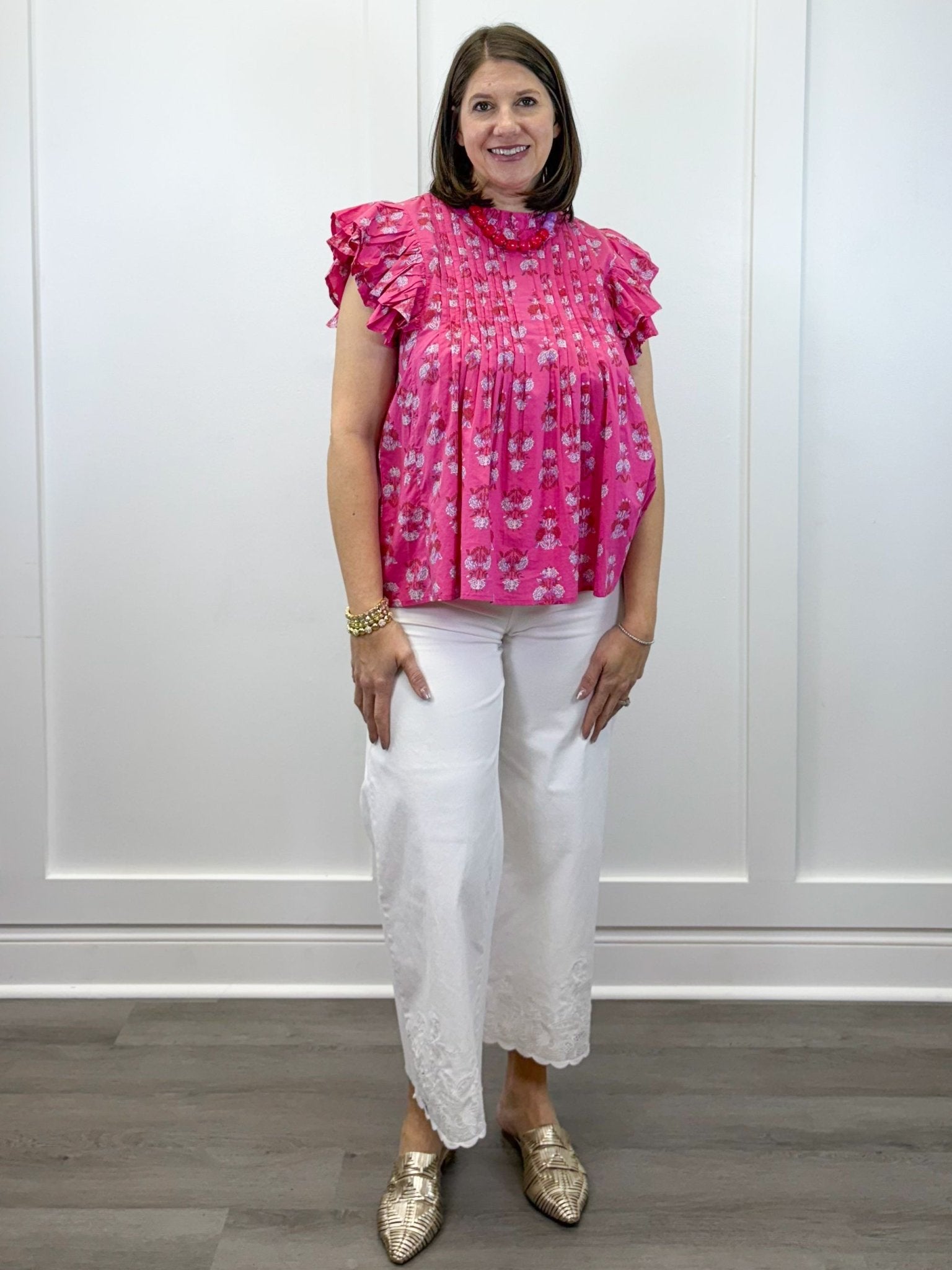 Pink Dolly Flutter Top Tops Mudpie