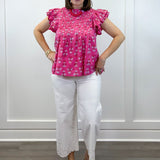 Pink Dolly Flutter Top Tops Mudpie