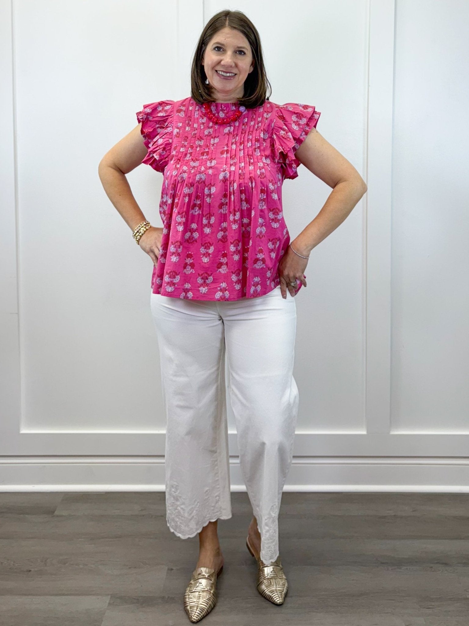 Pink Dolly Flutter Top Tops Mudpie