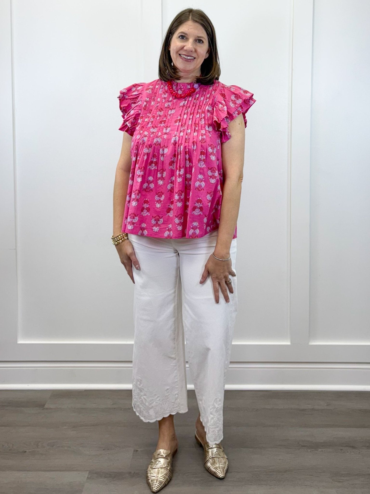 Pink Dolly Flutter Top Tops Mudpie