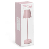 Pink LED Cordless Table Lamp with Scalloped Edge Shade Home Decor Two's Company