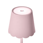 Pink LED Cordless Table Lamp with Scalloped Edge Shade Home Decor Two's Company