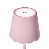 Pink LED Cordless Table Lamp with Scalloped Edge Shade Home Decor Two's Company
