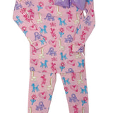 Pink Party Animals Glow in the Dark Modal L/S PJ Kids Pajamas Magnetic Me