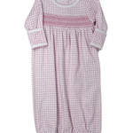 Pink Peek-a-Boo Wishes Smocked Gathered Gown Baby Sleepwear Magnolia Baby