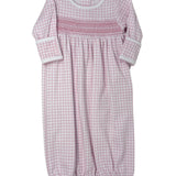 Pink Peek-a-Boo Wishes Smocked Gathered Gown Baby Sleepwear Magnolia Baby