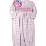 Pink Peek-a-Boo Wishes Smocked Gathered Gown Baby Sleepwear Magnolia Baby