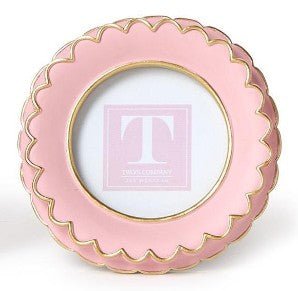 Pink Scalloped Mini Photo Frame - Assorted Home Decor Two's Company Round