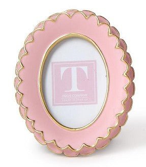 Pink Scalloped Mini Photo Frame - Assorted Home Decor Two's Company Oval