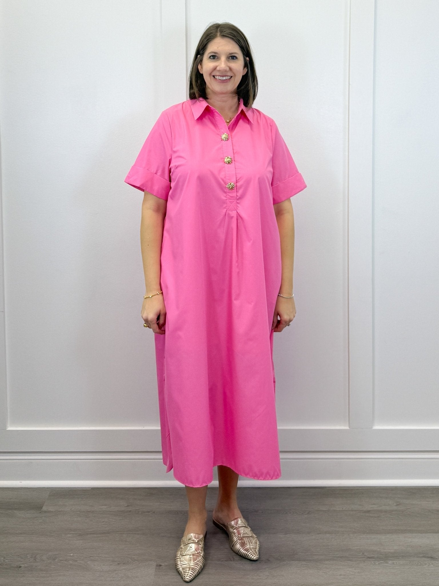 Pink Soleil Shirt Dress