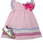 Pink Stripe A/S Ric Rac Dress Girls Play Dresses Three Sisters