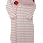 Pink Stripe Organic Cotton Gown & Hat Baby Sleepwear Magnetic Me
