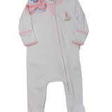 Pink Vintage Giraffes Zipper Footie Baby Sleepwear Magnolia Baby