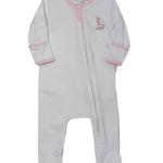 Pink Vintage Giraffes Zipper Footie Baby Sleepwear Magnolia Baby