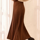 Pleated Faux Suede Pull-On Maxi Skirt - Hickory Skirts Tribal