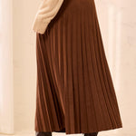 Pleated Faux Suede Pull-On Maxi Skirt - Hickory Skirts Tribal